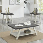 Roundhill Furniture Athens Set 3 Tavolini con Ripiani in Legno Replicato Contemporaneo