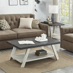 Roundhill Furniture Athens Set 3 Tavolini con Ripiani in Legno Replicato Contemporaneo