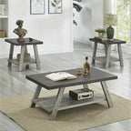 Roundhill Furniture Athens Set 3 Tavolini con Ripiani in Legno Replicato Contemporaneo