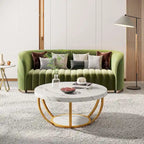 Tavolino da caffè rotondo 31.7, Tavolino rustico a 2 ripiani con mensole aperte