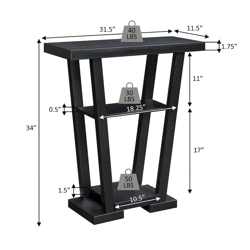Convenience Concepts Newport V Tavolo Consolle con Ripiani