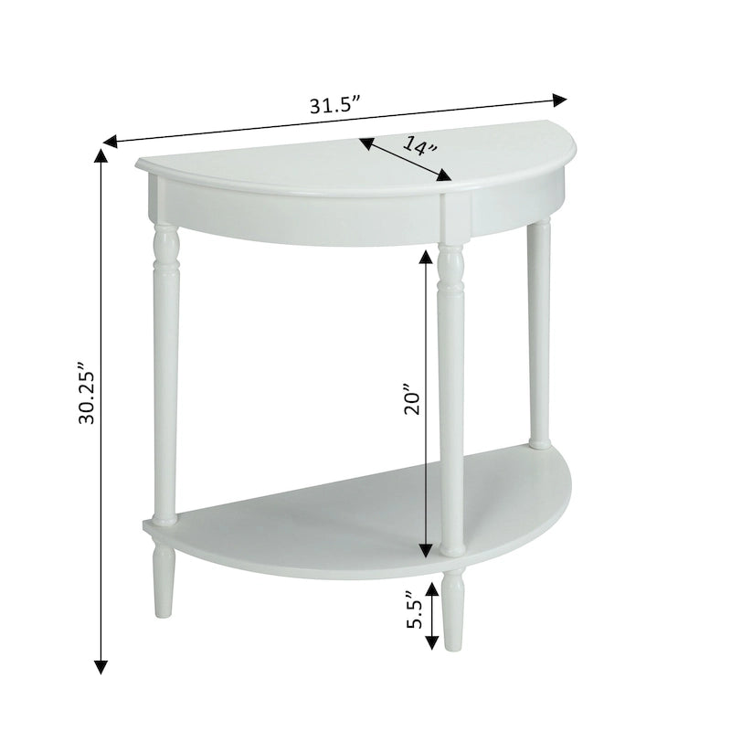 Consolle da ingresso semicircolare "French Country" con ripiano di Convenience Concepts