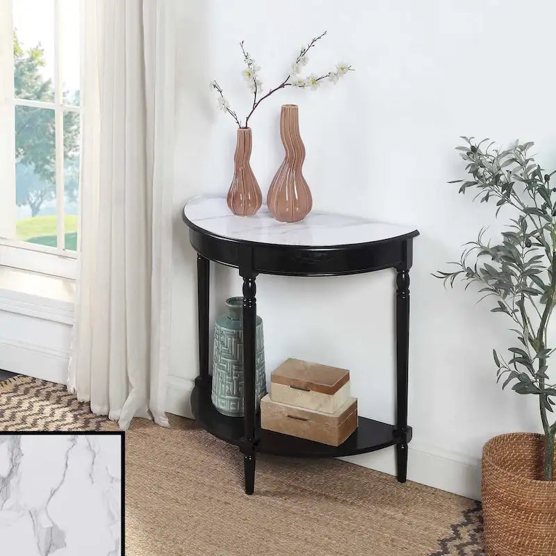 Consolle da ingresso semicircolare "French Country" con ripiano di Convenience Concepts