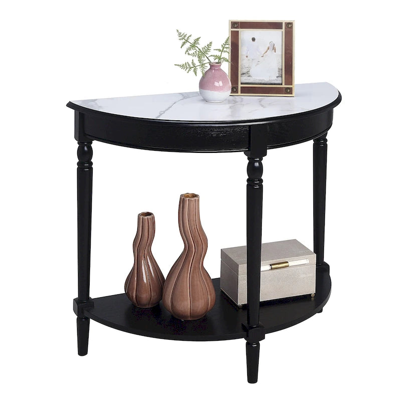 Consolle da ingresso semicircolare "French Country" con ripiano di Convenience Concepts