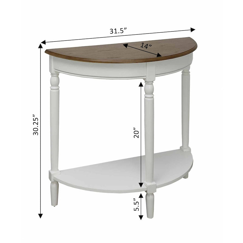 Consolle da ingresso semicircolare "French Country" con ripiano di Convenience Concepts