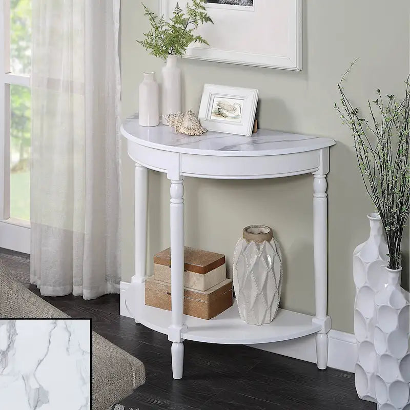 Consolle da ingresso semicircolare "French Country" con ripiano di Convenience Concepts