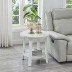 Tavolino rotondo con ripiano in legno contemporaneo Anze di Roundhill Furniture