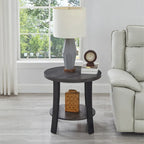 Tavolino rotondo con ripiano in legno contemporaneo Anze di Roundhill Furniture