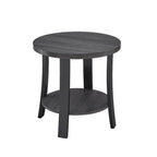 Tavolino rotondo con ripiano in legno contemporaneo Anze di Roundhill Furniture