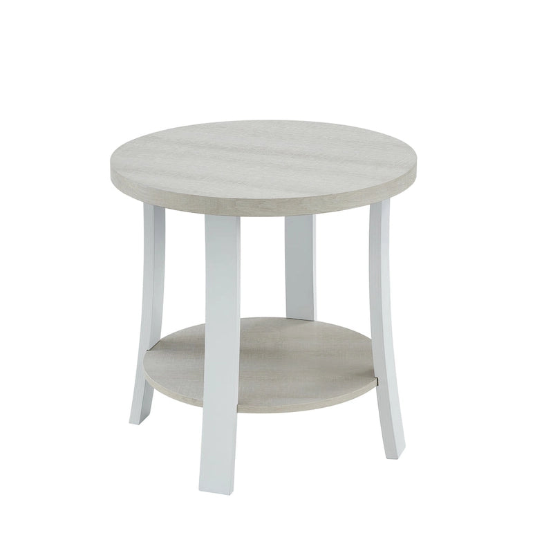 Tavolino rotondo con ripiano in legno contemporaneo Anze di Roundhill Furniture