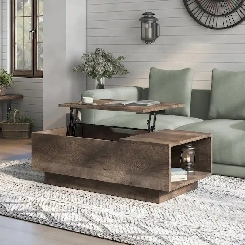 Tavolino da caffè Uver Rustic da 47 pollici con 1 ripiano a scomparsa di Furniture of America