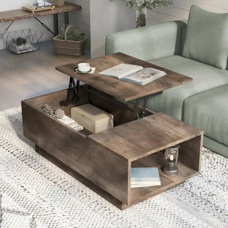 Tavolino da caffè Uver Rustic da 47 pollici con 1 ripiano a scomparsa di Furniture of America