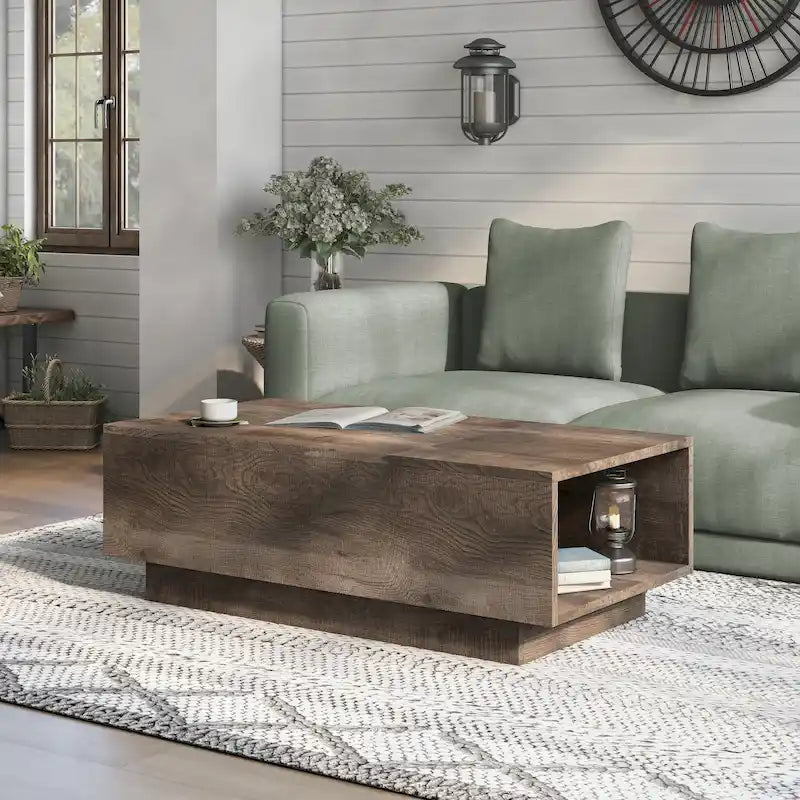 Tavolino da caffè Uver Rustic da 47 pollici con 1 ripiano a scomparsa di Furniture of America