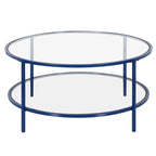 Sivil 36 Wide Round Coffee Table with Glass Top - 36 Wide