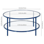 Sivil 36 Wide Round Coffee Table with Glass Top - 36 Wide