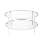 Sivil 36 Wide Round Coffee Table with Glass Top - 36 Wide