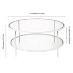 Sivil 36 Wide Round Coffee Table with Glass Top - 36 Wide
