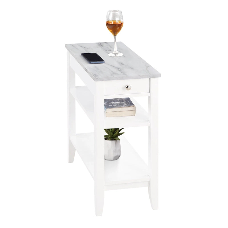 Table d'appoint de chevet à 1 tiroir et étagères American Heritage de Convenience Concepts