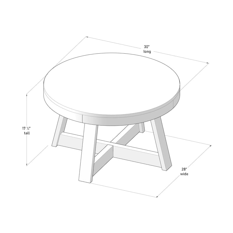 Tavolino rotondo classico Plank and Beam - 30
