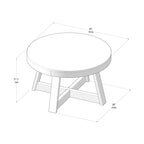 Tavolino rotondo classico Plank and Beam - 30