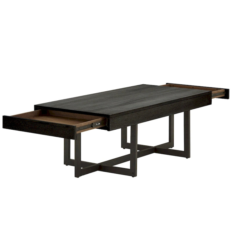 Eldersley Wood Finish Coffee Table with Two Drawers by iNSPIRE Q Modern