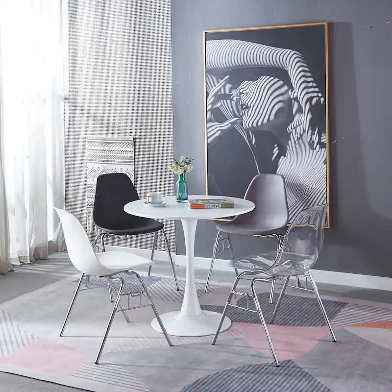 31.5Tavolo Tulip Tavolo da pranzo moderno per 2-4 persone con piano rotondo in MDF, tavolo da pranzo con base a piedistallo, tavolino da caffè per il tempo libero