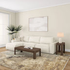 Plank and Beam Contour Curved Rectangular Coffee Table - 54