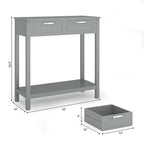 Console Sofa Table Entryway Table with 2 Drawers and Bottom Shelf