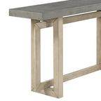 Consolle con piano in legno e cemento di ispirazione industriale