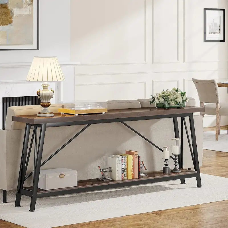 Tavolo consolle stretto lungo 180 cm da posizionare dietro il divano o nell'ingresso