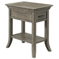 Tavolino Leick Home One Drawer Tradizionale Cherry con Bordo a Vassoio e Ripiano