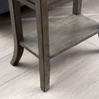 Tavolino Leick Home One Drawer Tradizionale Cherry con Bordo a Vassoio e Ripiano