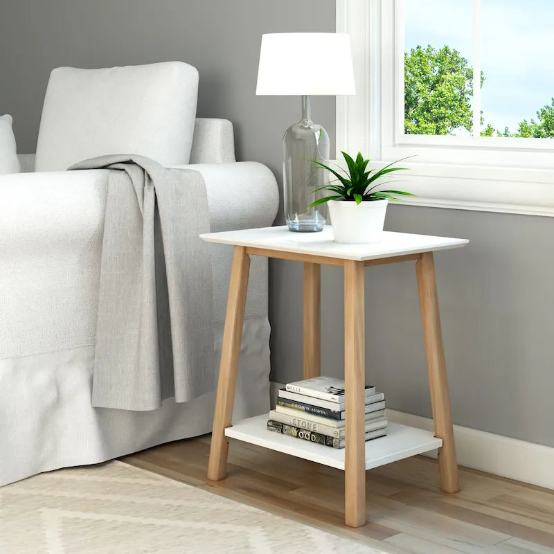Tavolino d'appoggio moderno metà secolo Plank and Beam - 23 L x 16.25 P x 25.5 A