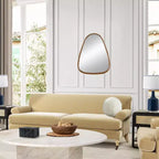 Specchio da Parete Moderno Ovale Allungato Naveen 37.5 con Cornice in Legno di Pino