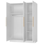 Wardrobe Armoire Wooden Closet Cabinet 6 Storage Cube and Hanging Rod