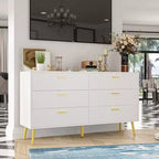 Famapy Modern Dresser With 6 Drawers Sleek Organizer Unit,Stylish for Bedroom & Living Room Organization