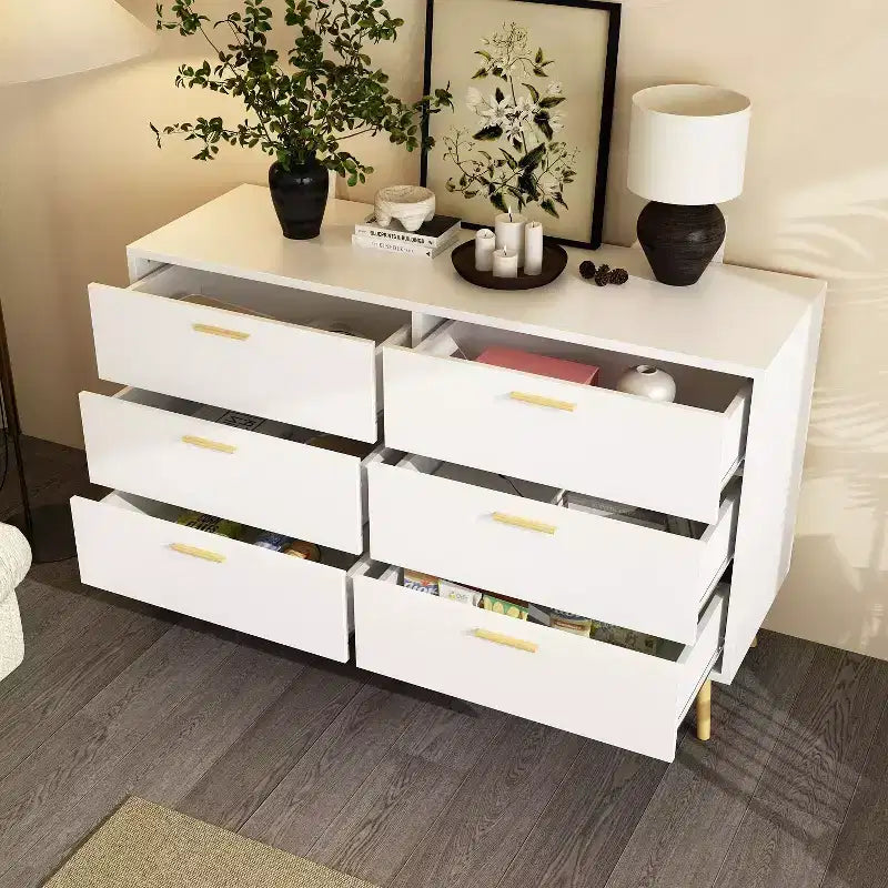 Cassettiera Moderna a 6 Cassetti, Unità di Organizzazione Elegante, Ideale per Camera da Letto e Salotto