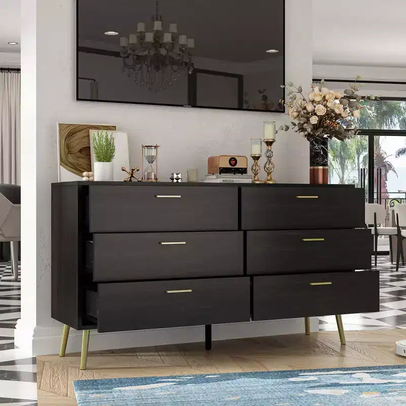 Cassettiera Moderna a 6 Cassetti, Unità di Organizzazione Elegante, Ideale per Camera da Letto e Salotto