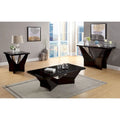 Set tavolini da caffè Ameena 3 pezzi con piano in vetro di Furniture of America
