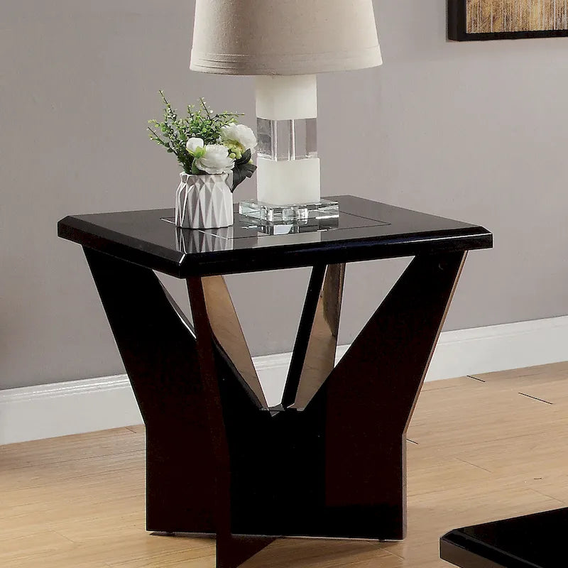Set tavolini da caffè Ameena 3 pezzi con piano in vetro di Furniture of America