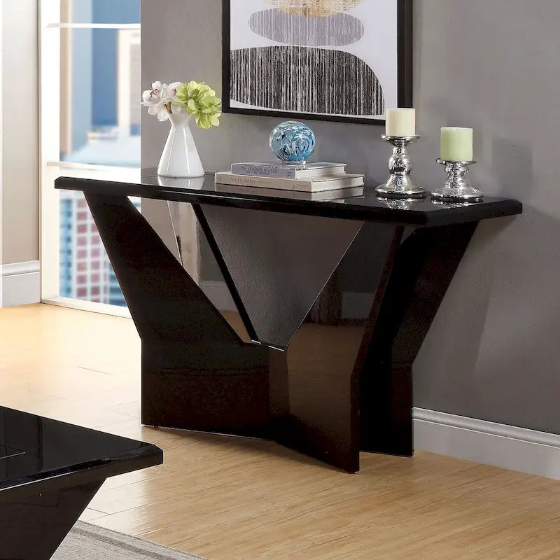 Set tavolini da caffè Ameena 3 pezzi con piano in vetro di Furniture of America