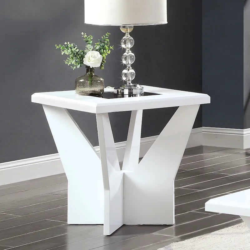 Set tavolini da caffè Ameena 3 pezzi con piano in vetro di Furniture of America