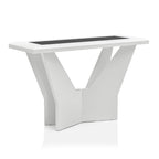 Set tavolini da caffè Ameena 3 pezzi con piano in vetro di Furniture of America