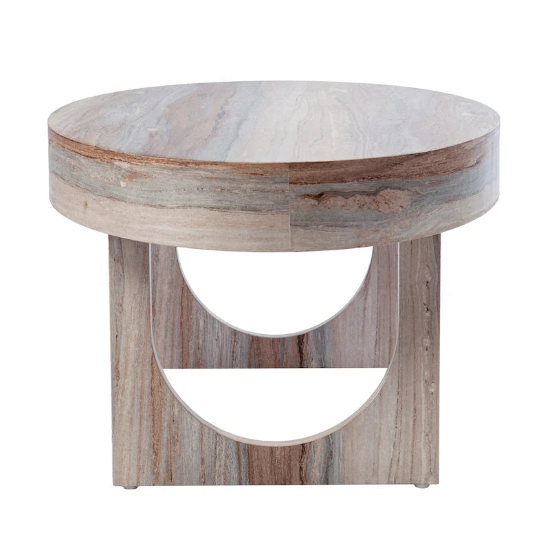 Tavolino da caffè in finto marmo marrone contemporaneo Chadwick di SEI Furniture