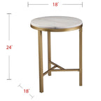 Tavolino da salotto SEI Furniture Garzeaux Mid Century Modern in marmo avorio e oro