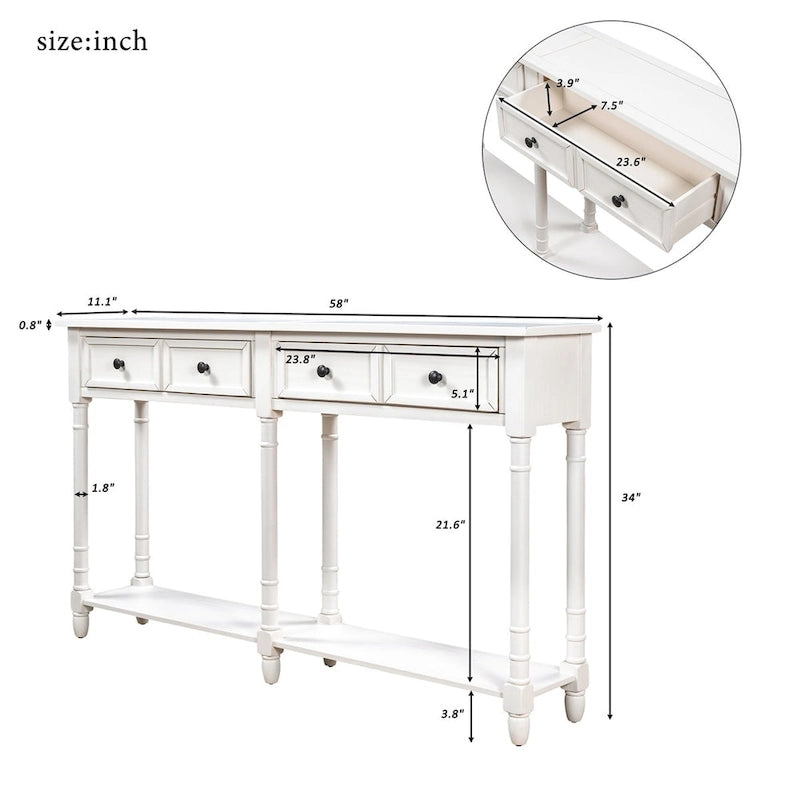 Consolle a 2 cassetti e ripiano inferiore Barregarrow di Copper Grove