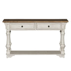 Morgan Creek Antique White Wire Brushed Tobacco Accents Sofa Table