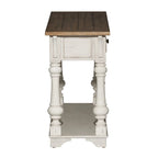 Morgan Creek Antique White Wire Brushed Tobacco Accents Sofa Table