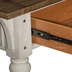 Morgan Creek Antique White Wire Brushed Tobacco Accents Sofa Table