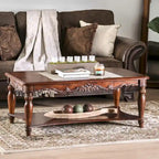 Set di 3 tavolini d'accento Rity Traditional Cherry in legno da 48 pollici di Furniture of America